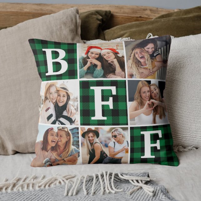 Best Friend BFF Photo Collage Friendship Gift  Throw Pillow (Creator Uploaded)