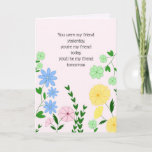 Best Friend Birthday Card<br><div class="desc">Birthday card for a best friend. This card is customizable with your personalized message and/or name.</div>