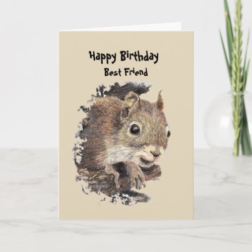 Best Friend Birthday Fun with Squirrel Card