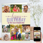 Best Friend Birthday Photo Collage Personalized Card<br><div class="desc">Personalized Birthday card which you can customize for anyone! The photo template is ready for you to add 8 of your favorite photos and personalize the text inside and out. The sample wording on the front reads "happy birthday to the best friend ever" and you could customize this to best...</div>