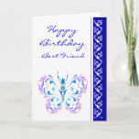 Best Friend Birthday Pretty Pastel Butterfly Card<br><div class="desc">Birthday Greeting for the Friend who loves Nature and especially Butterflies</div>