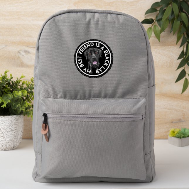 Best Friend Black Lab Patch (On Backpack)