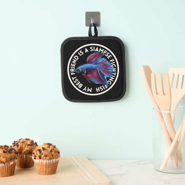 Best Friend Blue Red Betta Fish Pot Holder (Insitu(Hanging))