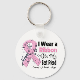 Best Friend - Breast Cancer Pink Ribbon Keychain