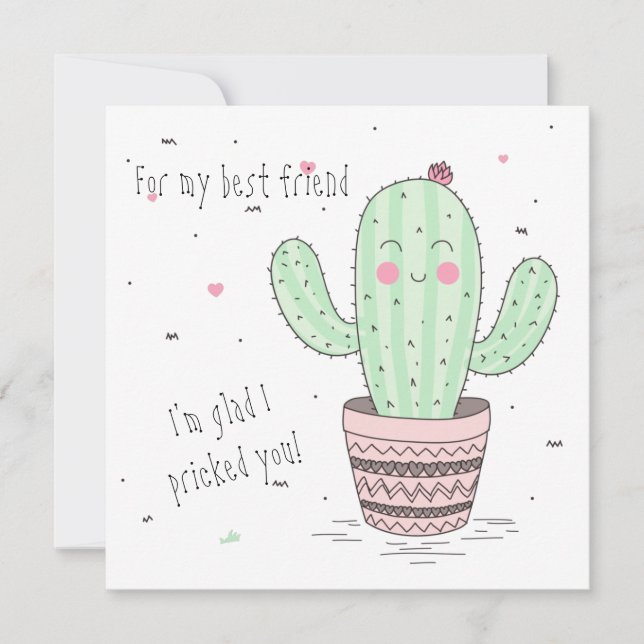 Best Friend Cactus Flat Card (Front)