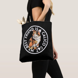 Best Friend Calico Cat Tote Bag