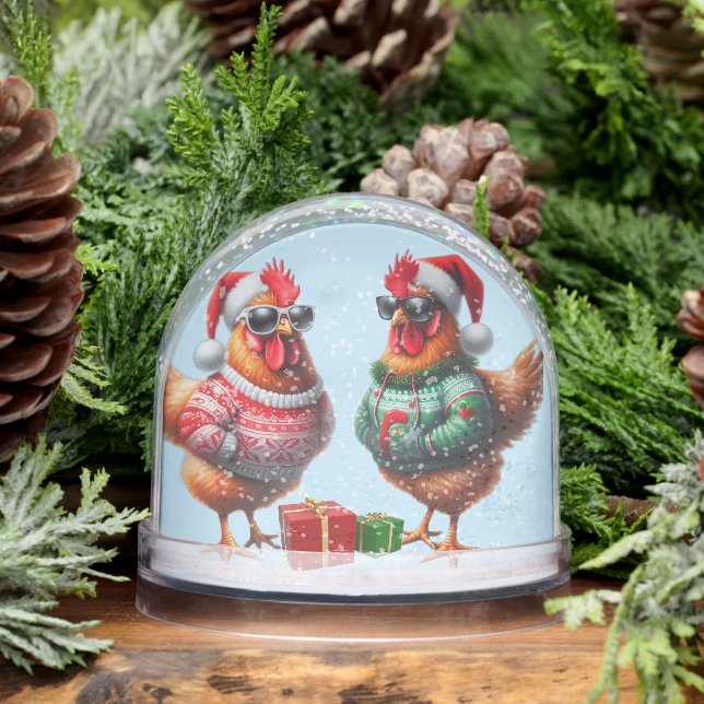 Best Friend Chicken Christmas Snow Globe (Winter)
