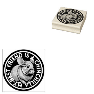 Best Friend Chinchilla Rubber Stamp