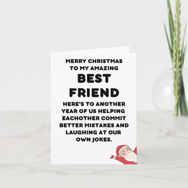 Best Friend Christmas Gifts Card (Front)