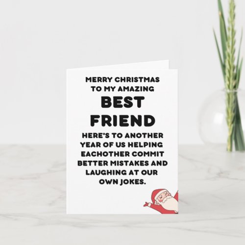 Best Friend Christmas Gifts Card