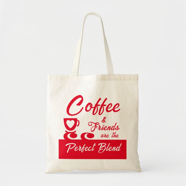 Best friend coffee lover red tote bag (Front)