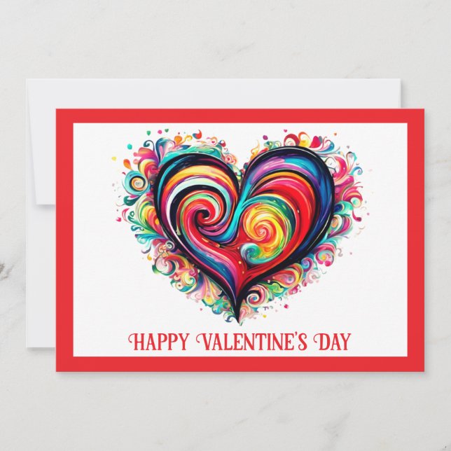 Best Friend Colorful Heart Valentine's Day Card (Front)