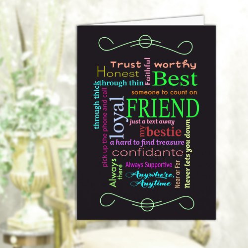 Best Friend Confidante Bestie Loyal Greeting Card