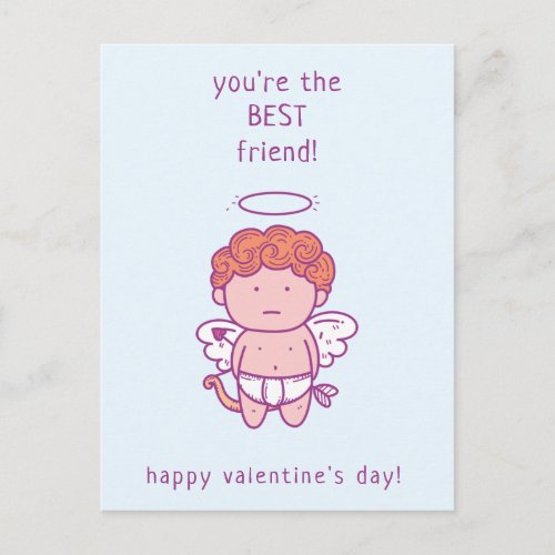 Best Friend _ Cute Cupid Classroom Valentine Postcard