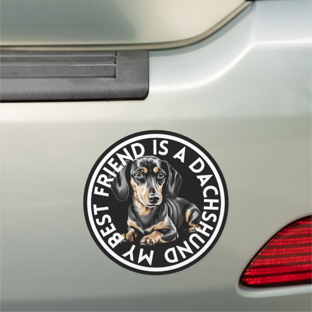Best Friend Dachshund Car Magnet (In Situ)