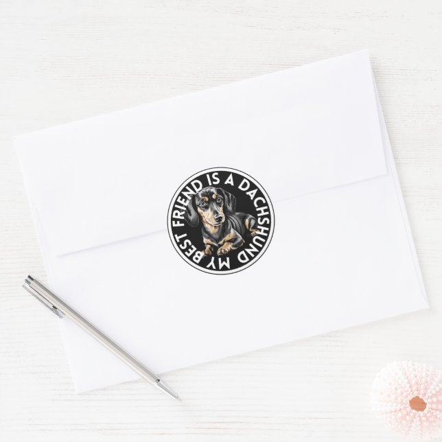 Best Friend Dachshund Classic Round Sticker (Envelope)