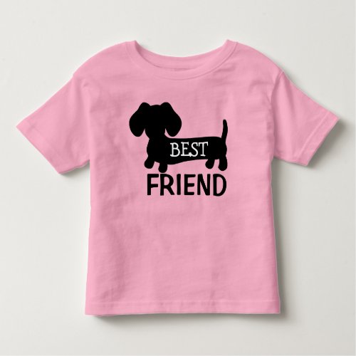 Best Friend Dachshund Toddler Shirt Pink