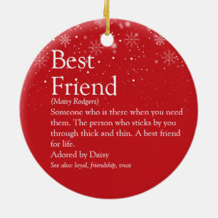 Best Friend Definition Christmas Photo Ceramic Ornament