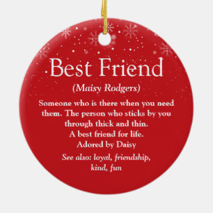 Best Friend Definition Christmas Photo Ceramic Ornament