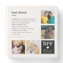 Best Friend Definition Cute 4 photos Collage Wooden Box Sign