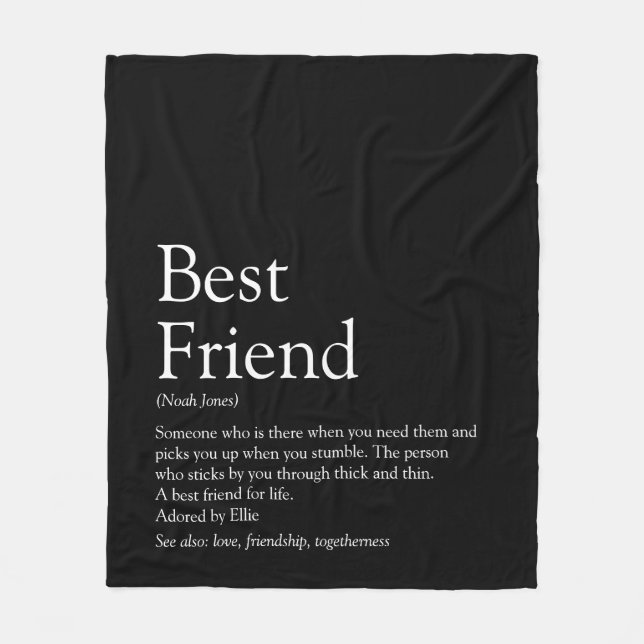 Best Friend Definition Personalized Fleece Blanket (Front)