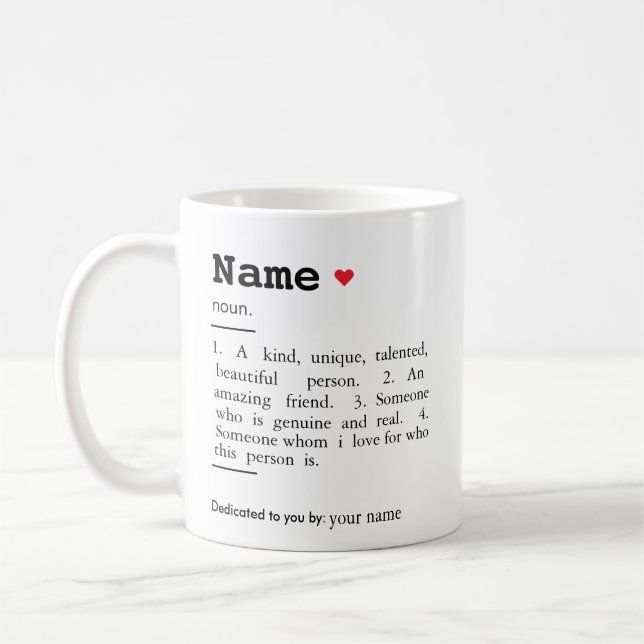 Best friend definition,personalized friend name coffee mug (Left)