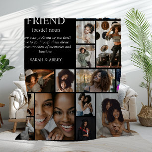 Best Friend Definition Photo Collage Fleece Blanket