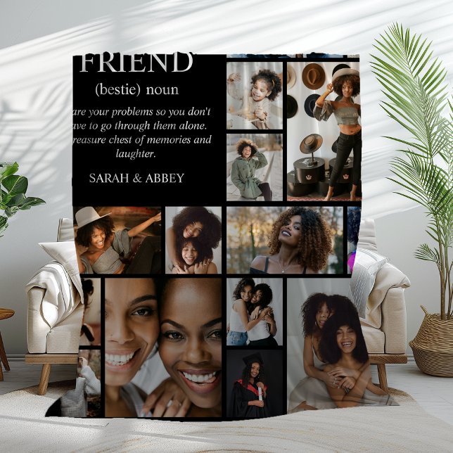 Best Friend Definition Photo Collage Fleece Blanket (Creator Uploaded)