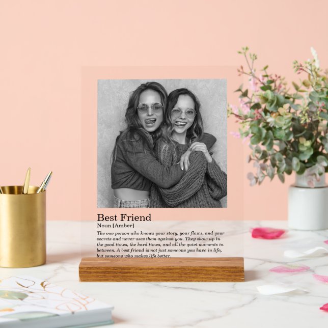 Best Friend dictionary Definition wedding gift Acrylic Sign (Wedding)