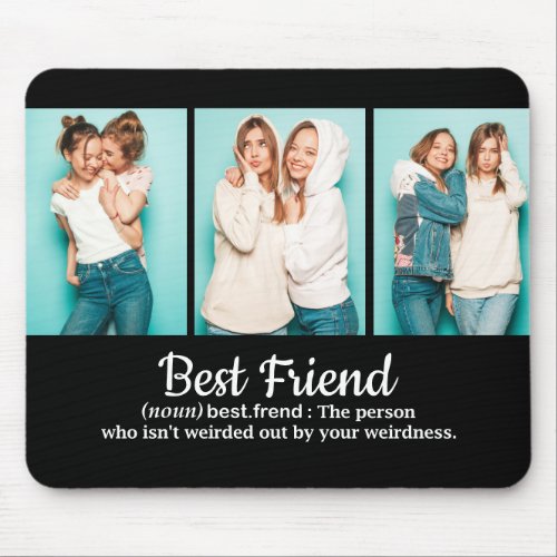 Best Friend Dictionary Typography Three Photo Mouse Pad