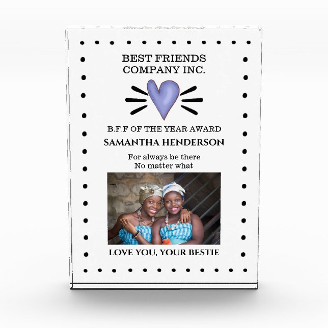 Best friend DIY award photo doodle purple heart (Front)