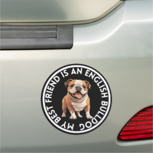 Best Friend English Bulldog Car Magnet