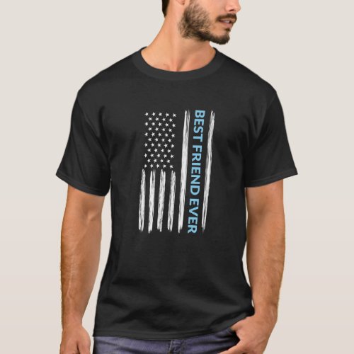 Best Friend Ever American Flag Vintage T_Shirt