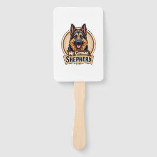 Best Friend Ever My German Shepherd Vintage Dog Lo Hand Fan