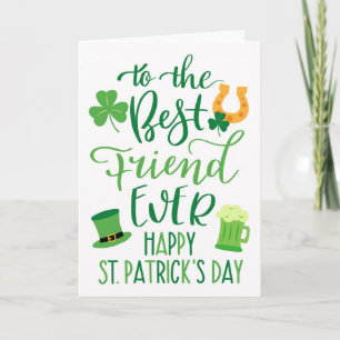Best Friend Ever St Patrick's Day Typography Card