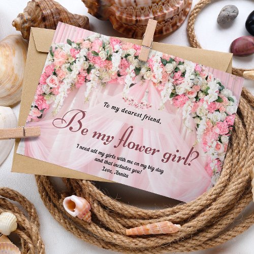 Best Friend Flower Girl Bridesmaid Invitation Card