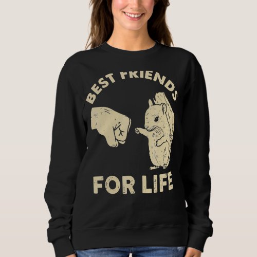 Best Friend For Life Fist Bump Retro Vintage Squir Sweatshirt