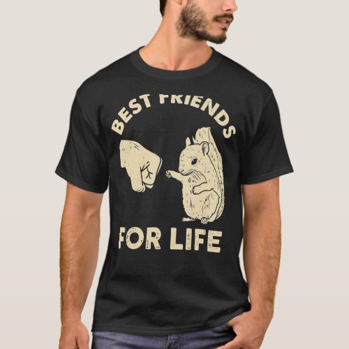 Best Friend For Life Fist Bump Retro Vintage Squir T_Shirt