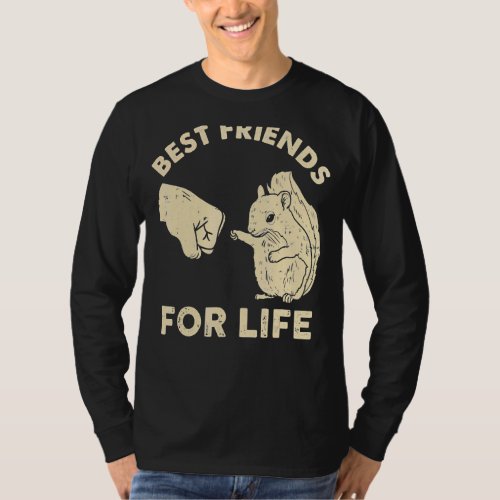 Best Friend For Life Fist Bump Retro Vintage Squir T_Shirt