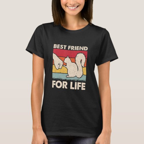 Best Friend For Life Retro Vintage Squirrel   Fist T_Shirt