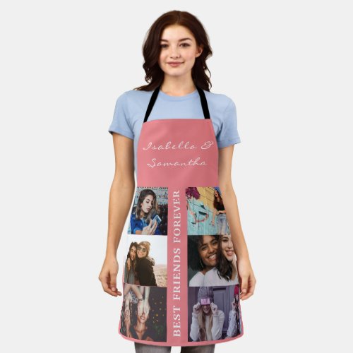 Best Friend Forever Custom 6 Photo collage  Name  Apron