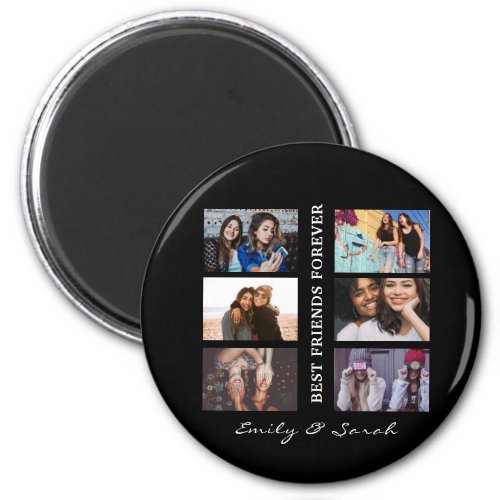 Best Friend Forever Custom 6 Photo collage  Name Magnet