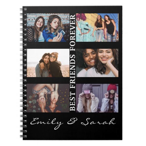 Best Friend Forever Custom 6 Photo collage  Name Notebook