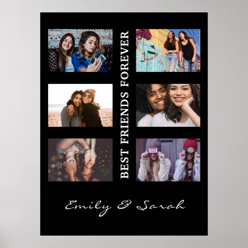 Best Friend Forever Custom 6 Photo collage  Name Poster