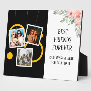 Best Friend Forever, personalized 3 Photo Collage Plaque