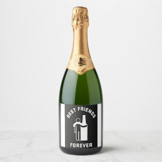 Best friend forever sparkling wine label