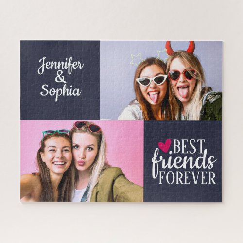 Best Friend forever two pictures template modern Jigsaw Puzzle