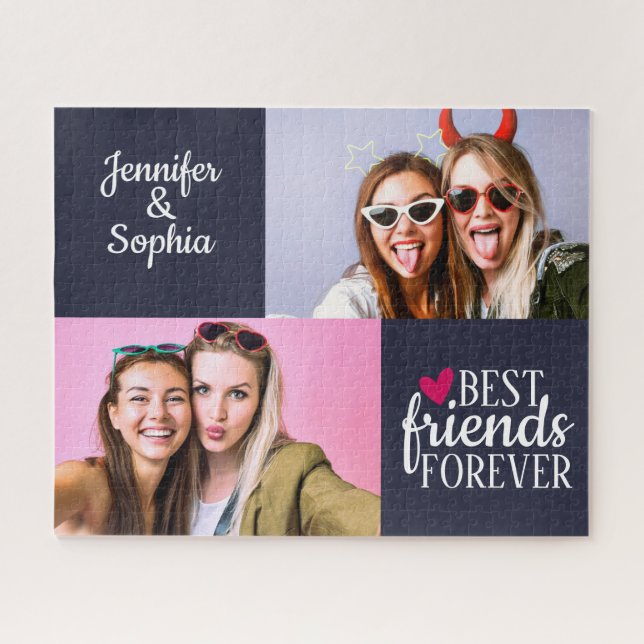 Best Friend forever two pictures template modern Jigsaw Puzzle (Horizontal)