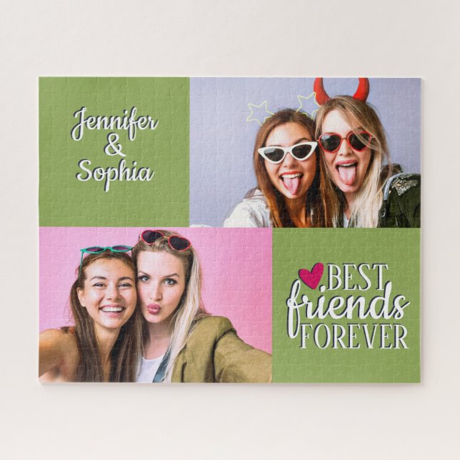 Best Friend forever two pictures template modern Jigsaw Puzzle (Horizontal)