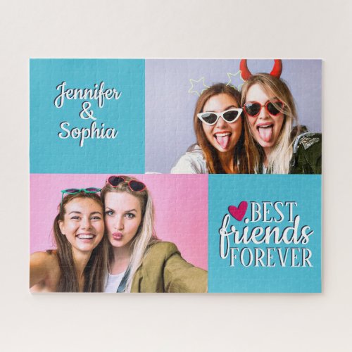 Best Friend forever two pictures template modern Jigsaw Puzzle